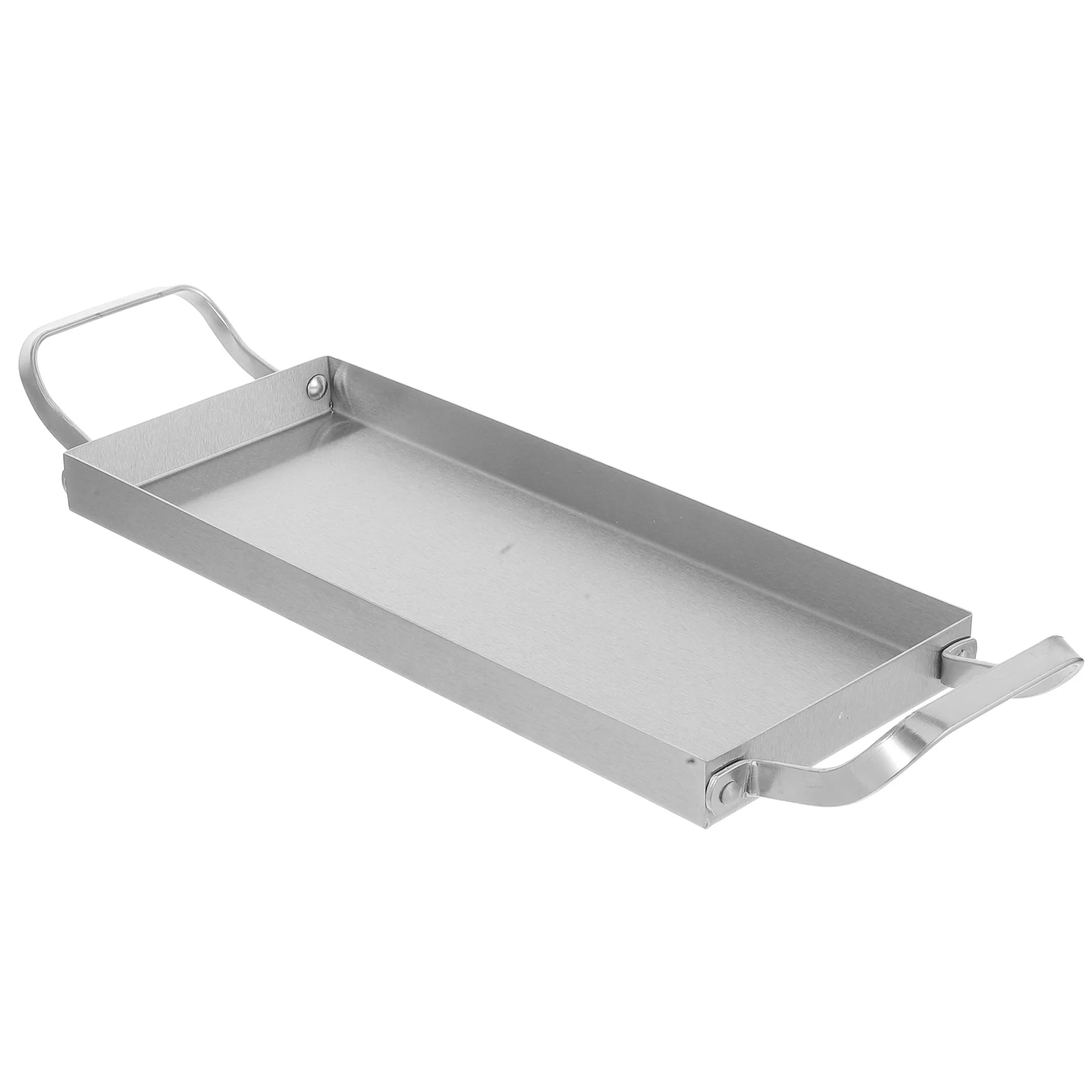 

Stainless Steel Barbecue Pan Dinner Plates Appetizer Tray Platter Camping Bbq Meat Dessert Decorative for Display Dish