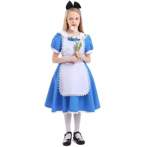 Halloween Adult Kids Girls Anime Alice In Wonderland Costume Party Lolita Japanese Anime Cosplay Maid Costumes