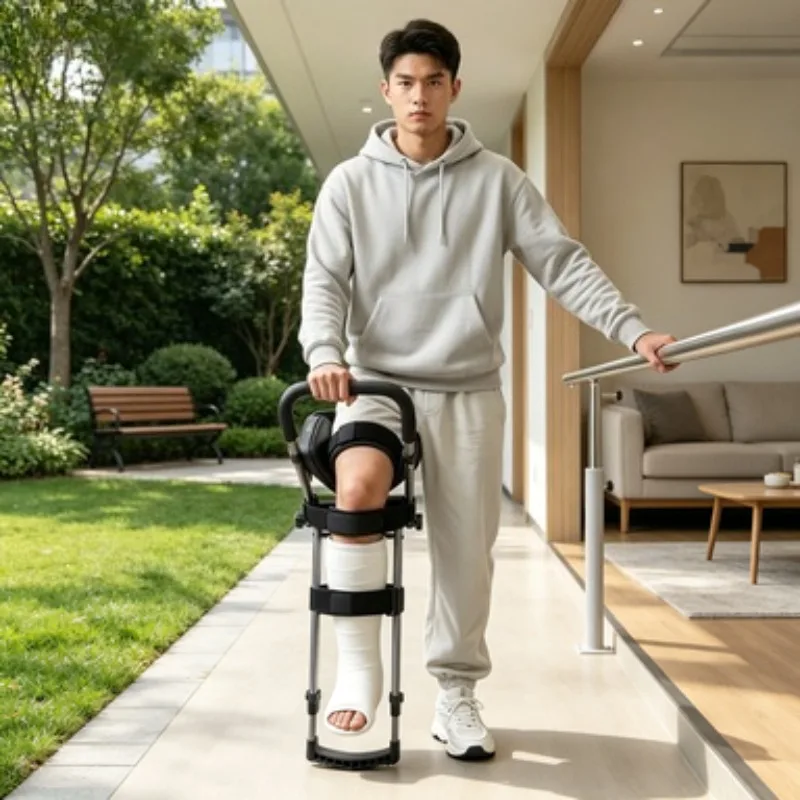 Single Leg Foot Support Walker Non Weight Bearing Ankle Injury Aid for Sprain Fracture Post Surgery Walking Recovery