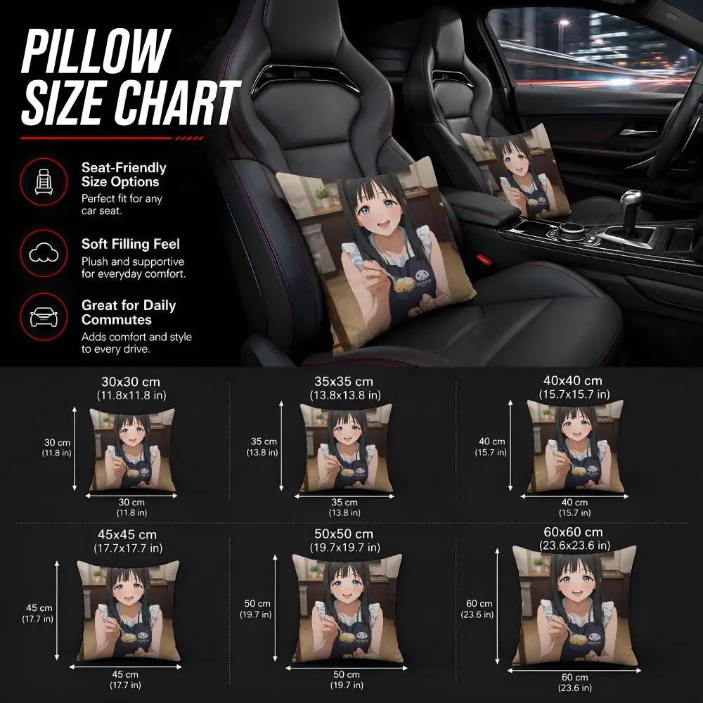 Tomorrowsauce's Sailor Suit Cushion Cover 1pc Square Throw Pillow Cover Soft Fabric Removable Washable Couch Bed Chair