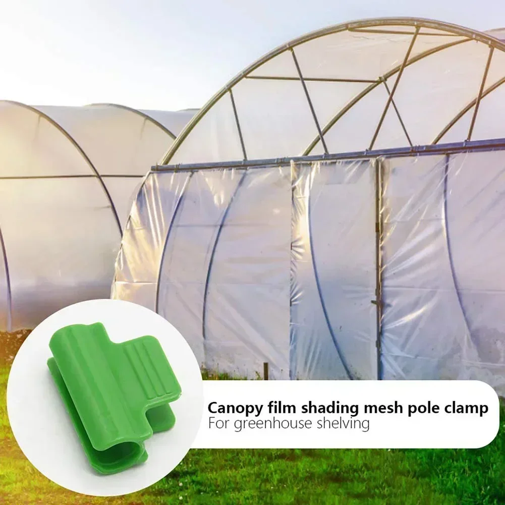 50pcs Greenhouse Clamps Film Row Cover Netting Tunnel Hoop Clips For 11/16mm Plant Gardening Plastic Clips Garden Accessories
