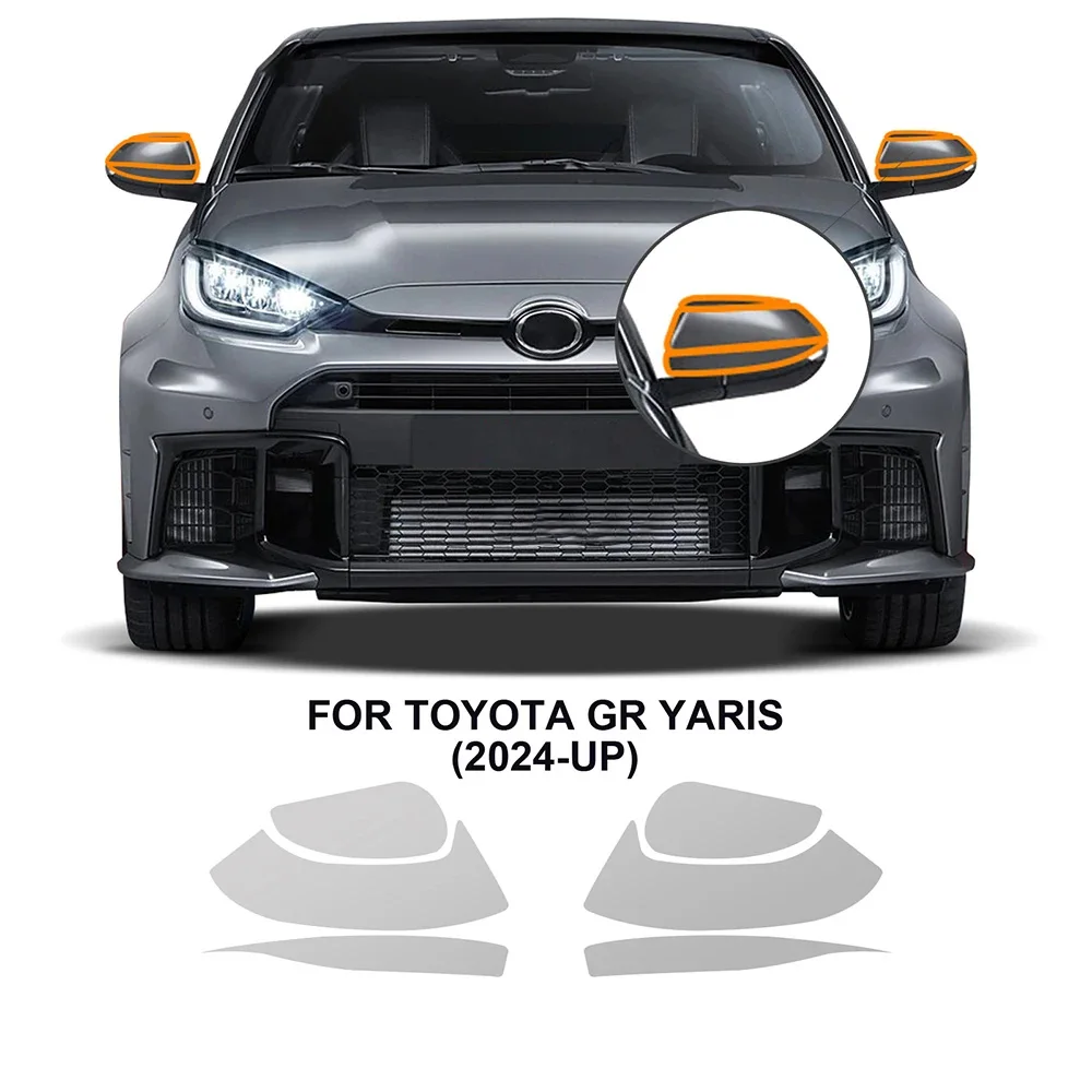 

For Toyota GR Yaris 2024 2025 Headlight Rearview Film TPU Paint Protection Film Pre-cut PPF Anti-scratch Kit Clear Resistant Bra