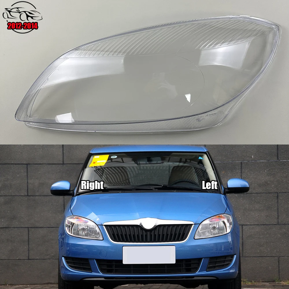 

For Skoda Fabia 2012 2013 2014 Headlamp Transparent Shell Lampshade Lamp Shade Front Headlight Cover Lens Plexiglass