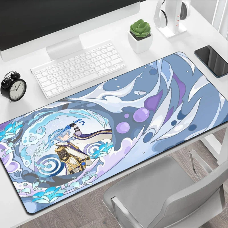 Genshin Impacto Grande Anime Mouse Pad Mousepad Gamer Коврик Для Мыши Tapete De Rato Deskmat Tapete De Borracha Gaming Laptop Pc acessórios xxl