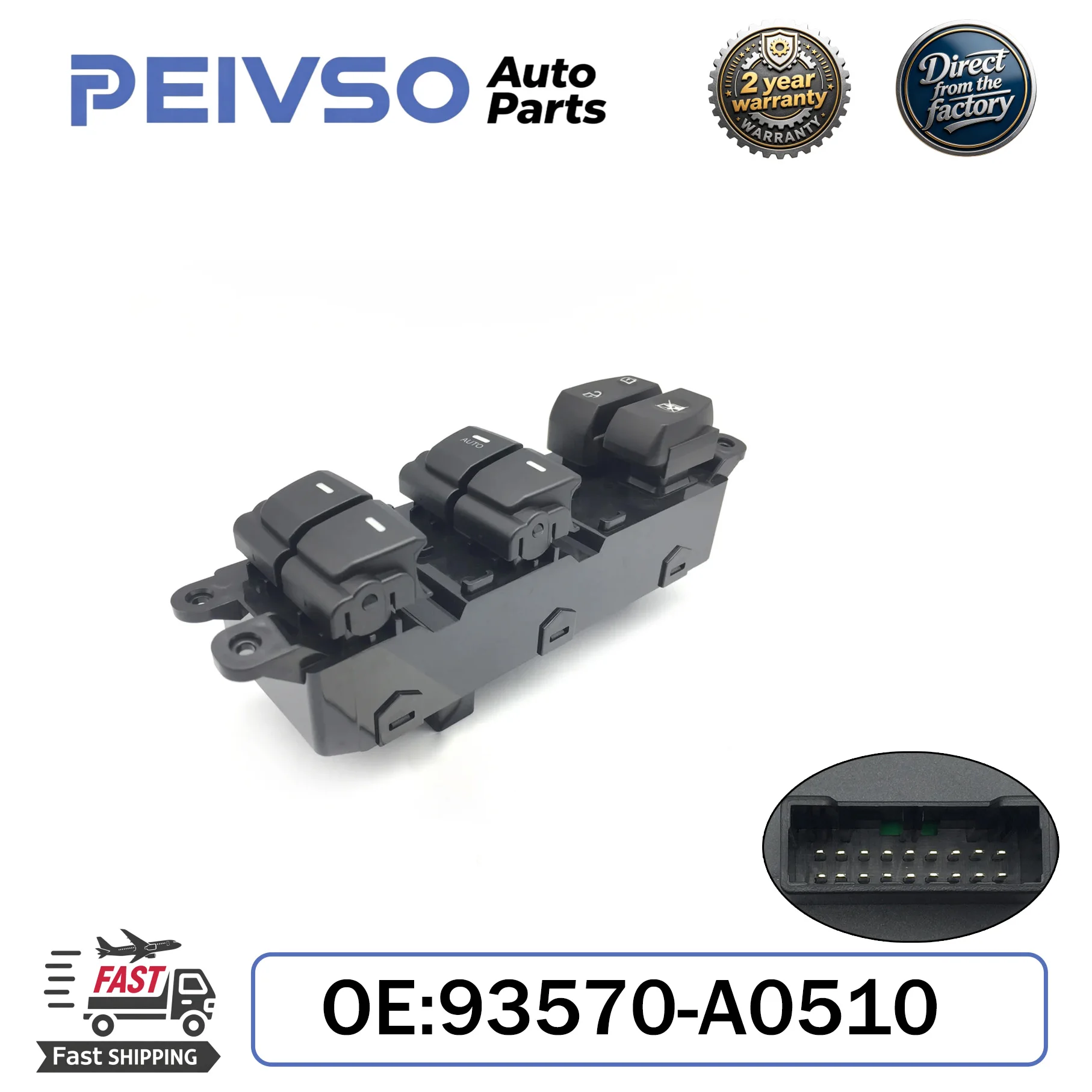 

New 93570-A0510 LHD Front Left Driver Side Car Window Switch Button Master For Hyundai 93570A0510