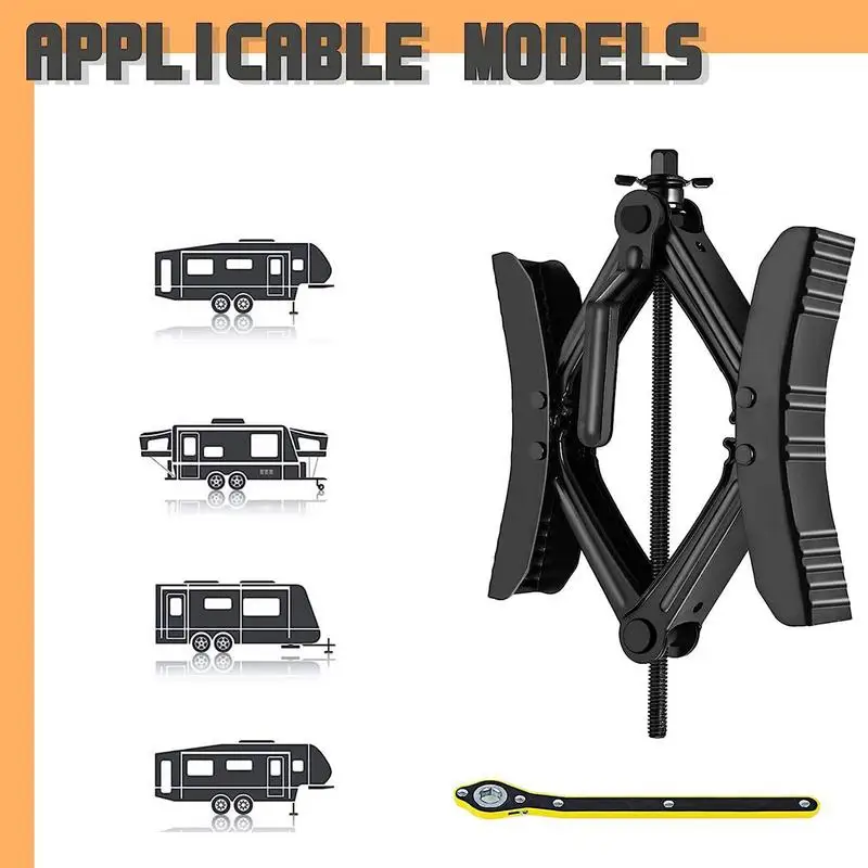 X-Chock مثبت العجلة RV مثبتات الإطارات قفل Chock 2 قطعة RV مانع حركة الإطارات مع مفتاح ربط يمتد من 3.5 بوصة