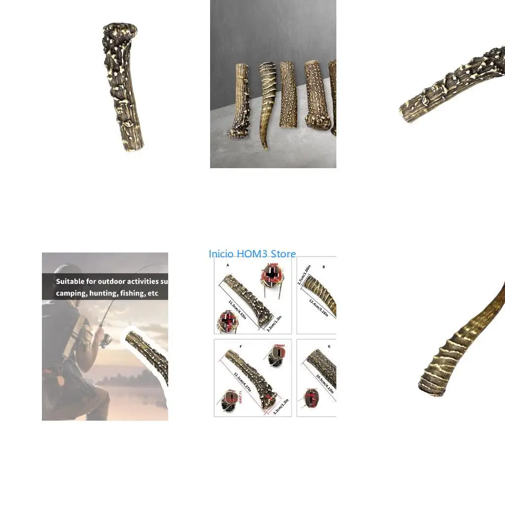 A5YD Resin Materials Horse Antler Pattern Straight Cutter Grip Piercing Handle  Patches Scale Making Accessories Part