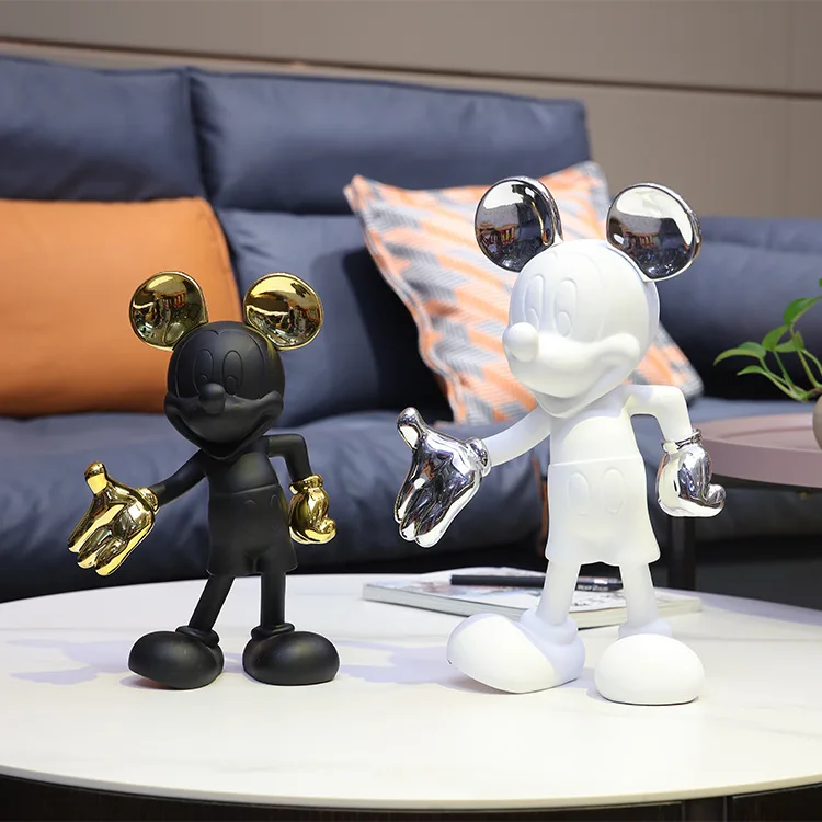 20-29 cm Disney Mickey Minnie Action Figure Eenvoudige Moderne Muis Hars Standbeeld Collectie Poppen Model Speelgoed Woonkamer Decoraties