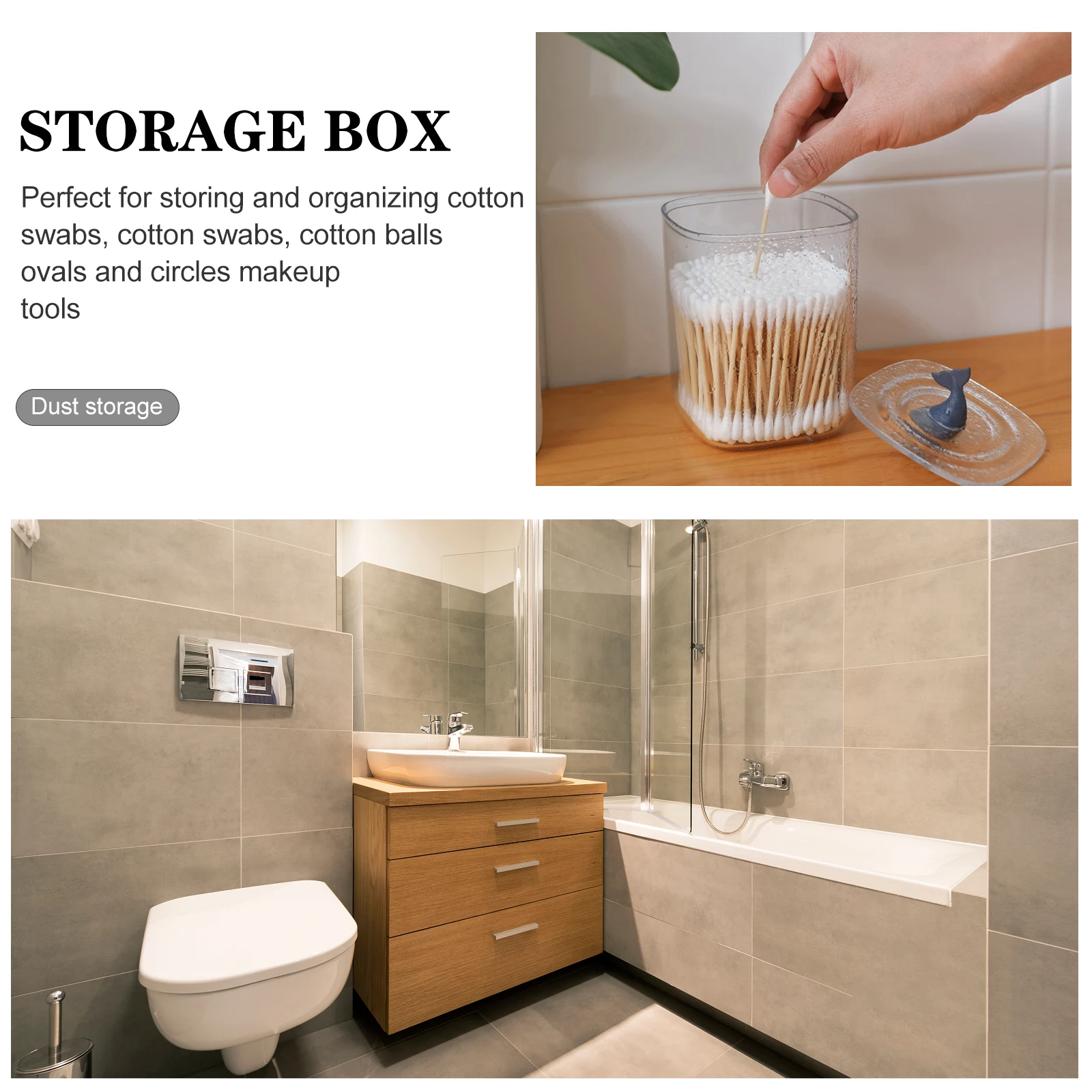 

2pcs Cotton Swab Holder For Cotton Pads Toothpicks Jewelry Storage Box Organizer Portable Travel Case Desktop Container