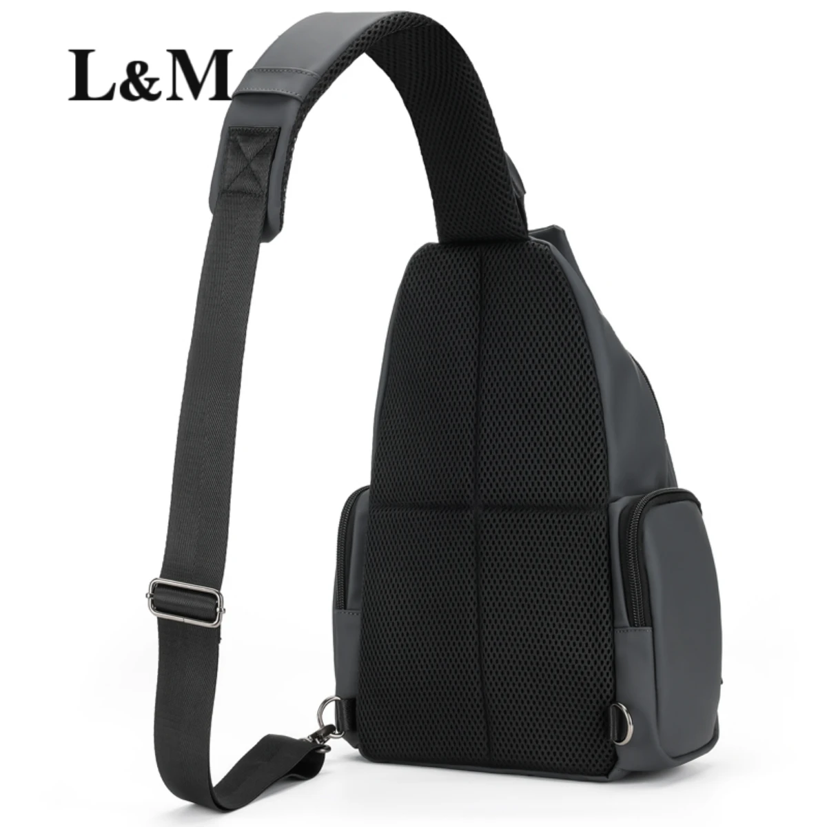 L&M Sacos Crossbody Impermeável Saco de peito Moda Sólido Pacotes de fanny para homens Alta Qualidade Viagens Desporto Grande Capacidade Saco Sling