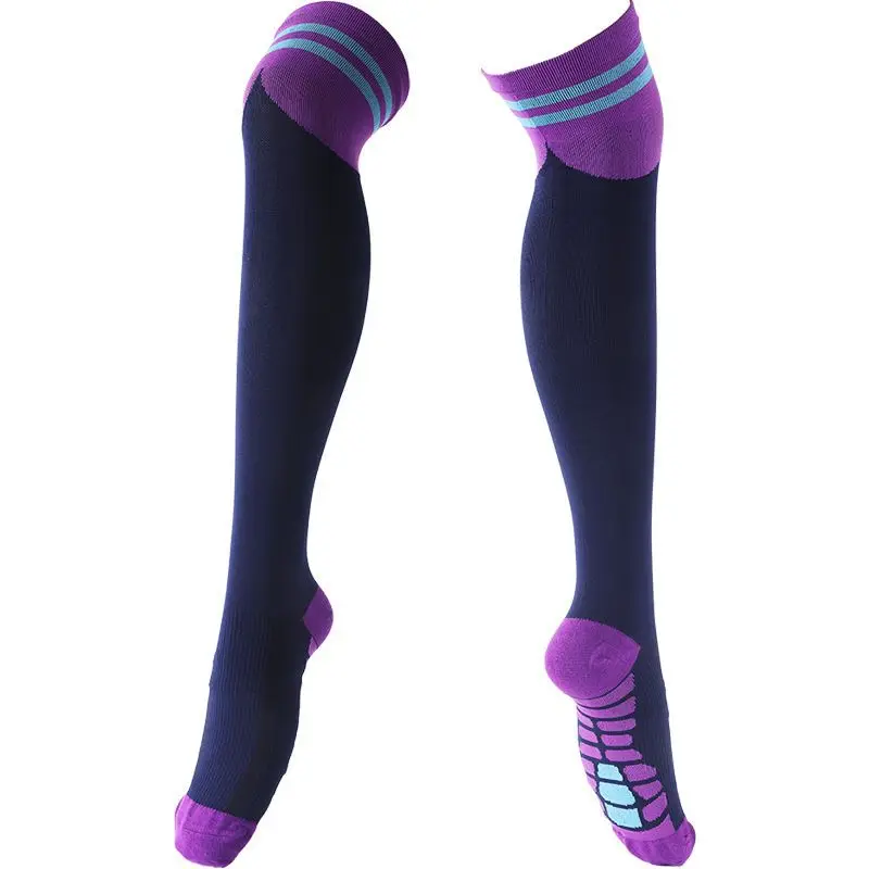 Gestreifte lange Yoga-Socken für Damen, Overknee-Oberschenkelstrümpfe, Overknee-Strümpfe für Damen und Mädchen, warme Kniestrümpfe, 1 Paar