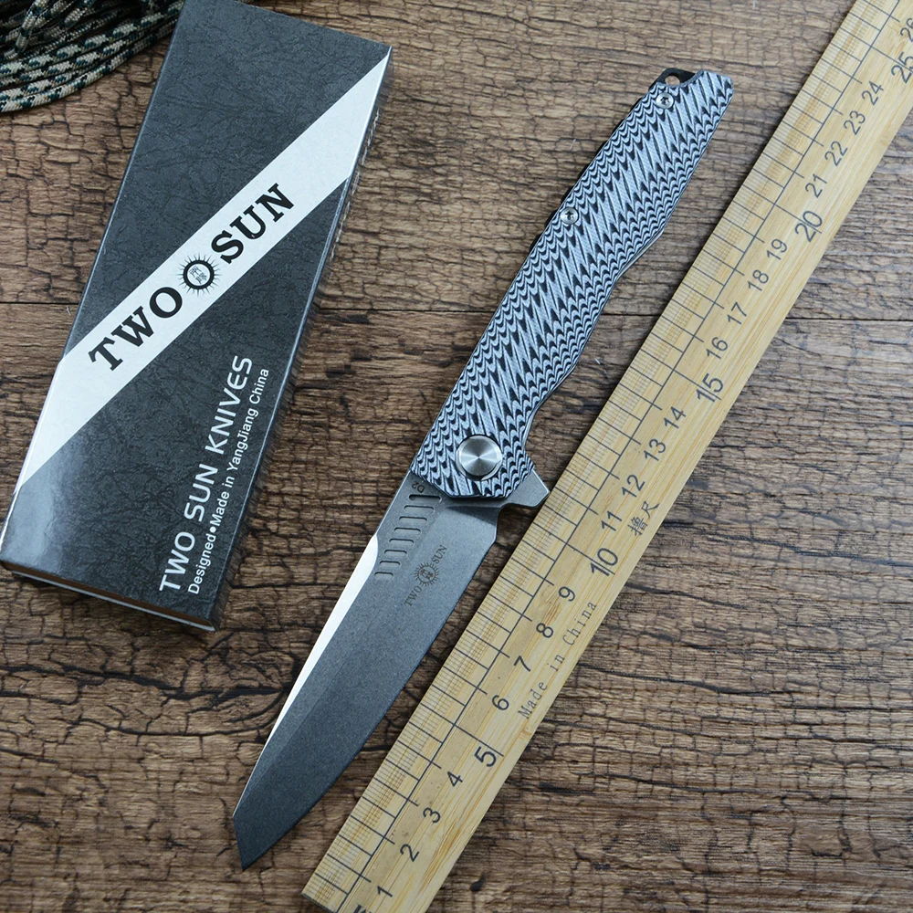 Image of TWOSUN TS16 G10 Klappmesser mit D2 Satin-Klinge, Keramikkugellager-Unterlegscheibe, Outdoor-Camping-Abenteuer-EDC-Messer, Geschenkwerkzeuge