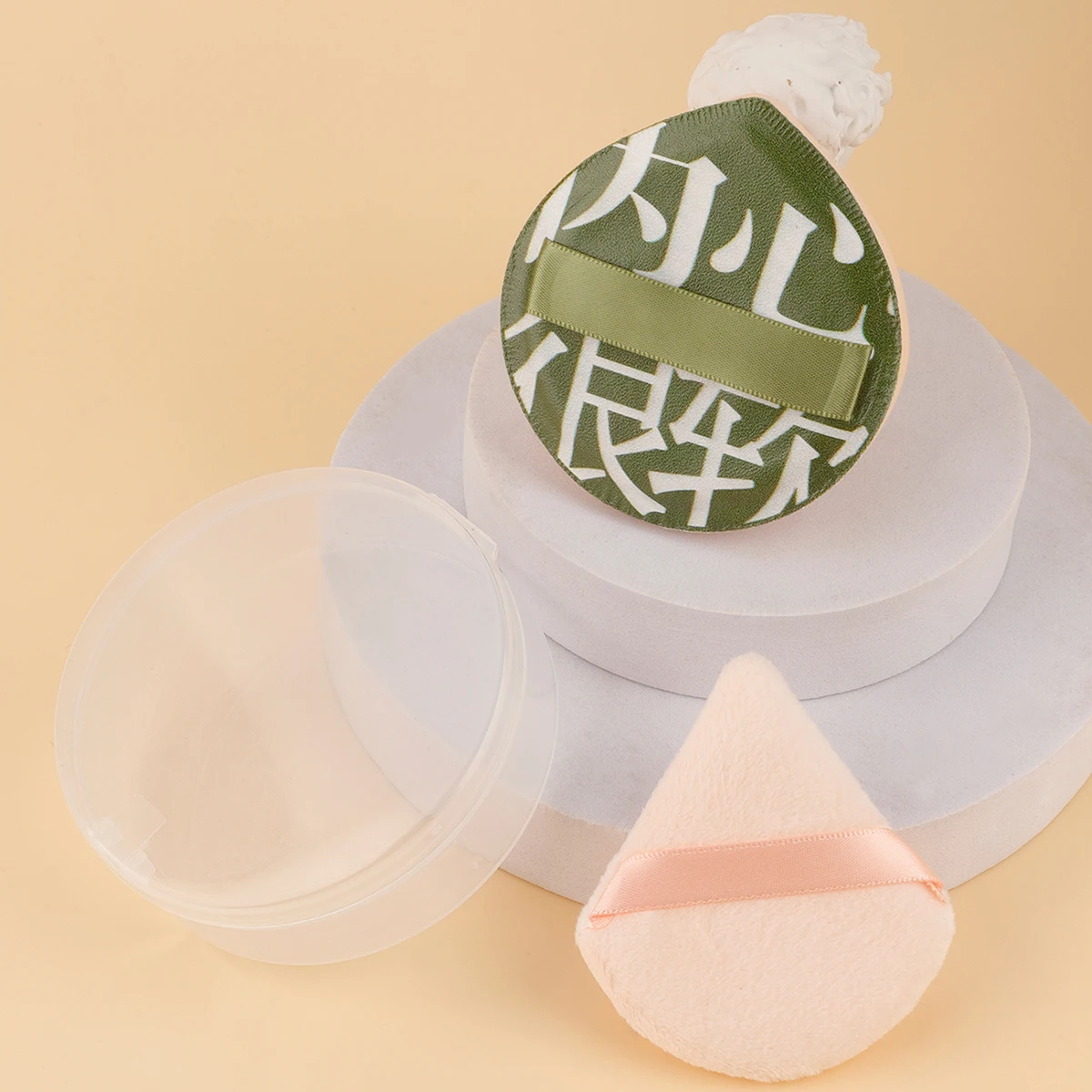 Water Drop Shape Soft Makeup Powder Puff With Portable Storage Case Non‑Latex Wet Dry Use Foundation Cosmetic Tool