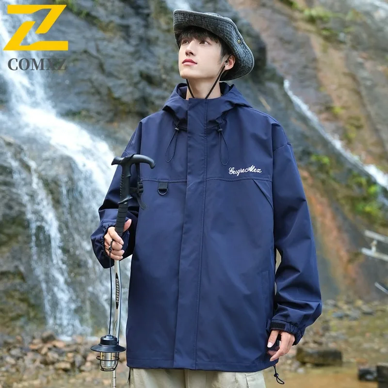 

COMXZ Premium Mens Jacket 2025 Casual Outdoor Camping Waterproof Coats Luxury Exploration Multi Functional Rush Coat