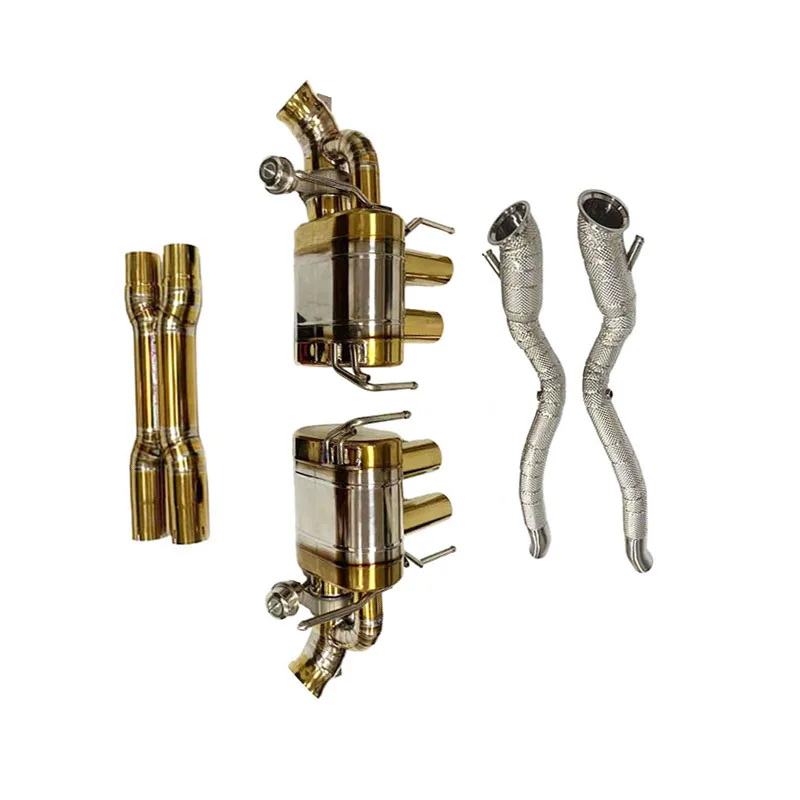 Tuning Full Exhaust for  F12 Berlinetta 6.3L V12 2013+ Titanium Exhaust Muffler Valve Without Catalyst SS304 Downpipe
