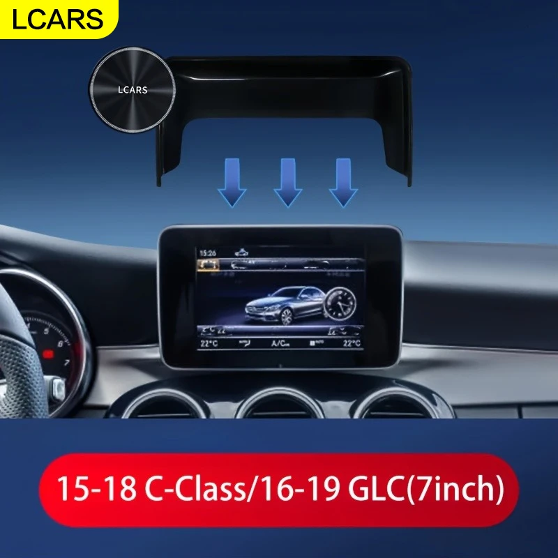 Suporte de Tela para Painel de Carro Lcars, Compatível com Mercedes-Benz Classe C 2015-2018/GLC 2016-2019, para Telas de 7 Polegadas, com Fixação Magnética Estável que Não Cai, Não Bloqueia a Visão, Antivibração e Estável, Suporte para Celular Automotivo