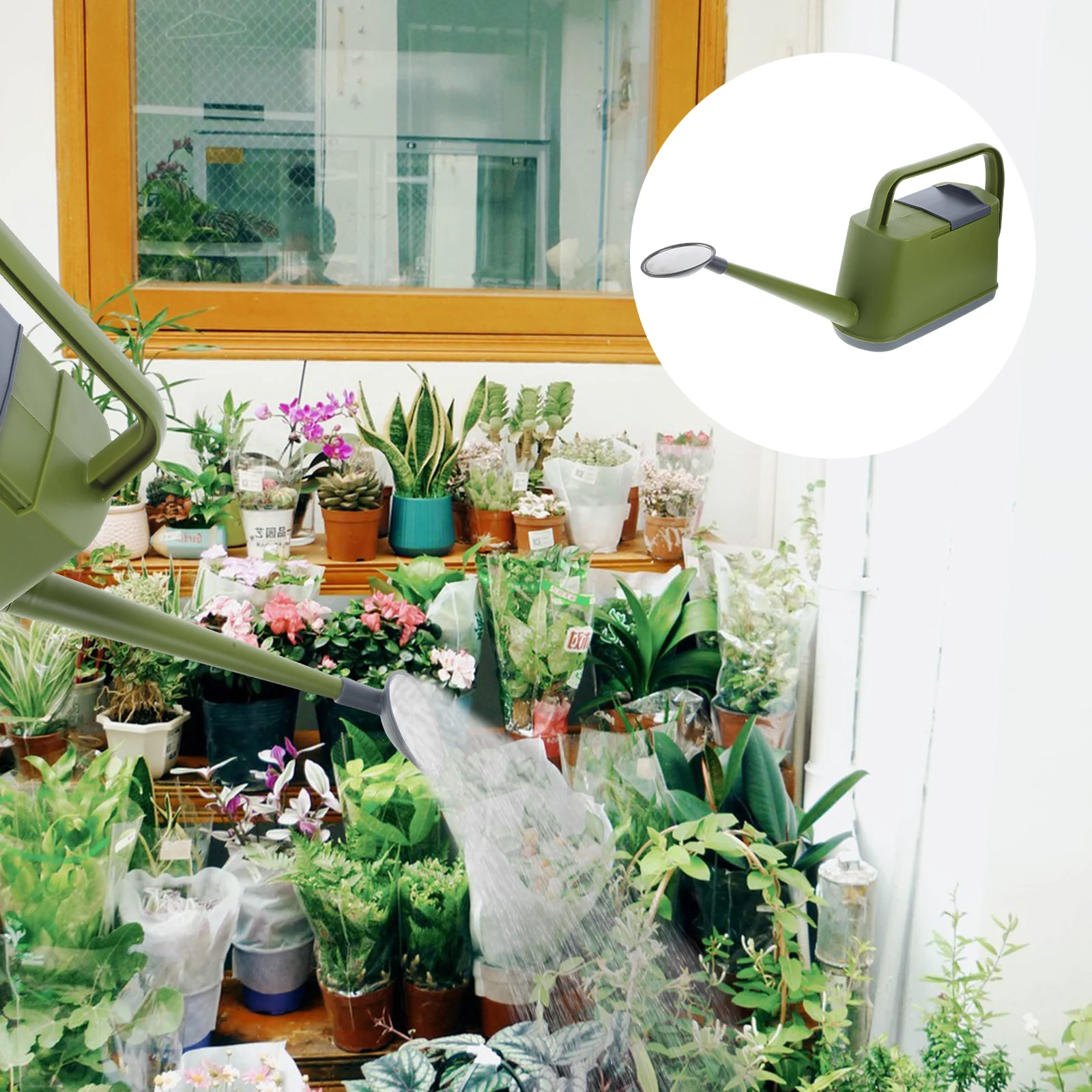 

Large Capacity 4L Watering Can Retro Color Long Spout for Indoor Plants Garden Handheld Kettle Sprinkler Outdoor Tools