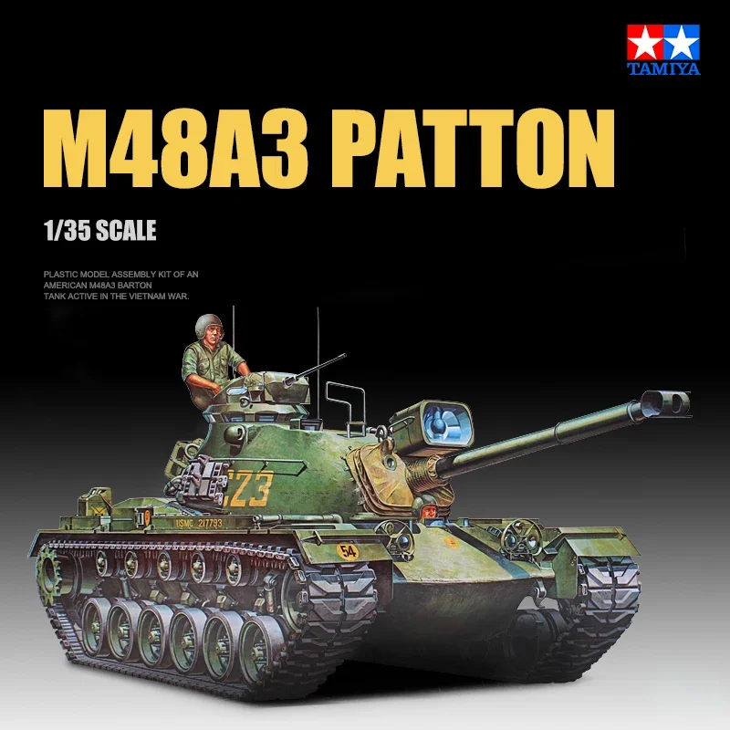 TAMIYA-Kit de modelo de tanque ensamblado 35120 US M48A3 Barton, tanque medio 1/35