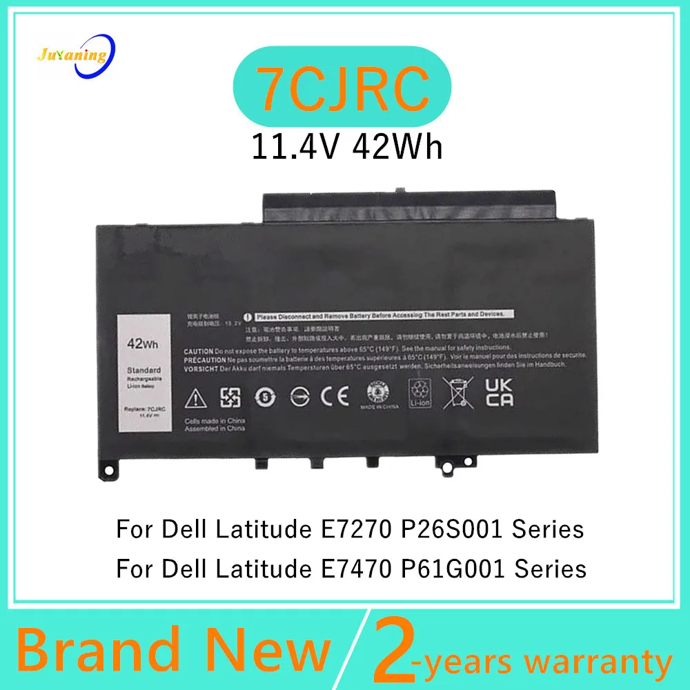 New 7CJRC Laptop Battery 21X15 F1KTM For Dell Latitude E7470 E7270 12 E7470/E7270 Series 11.4V 42Wh 3500mAh