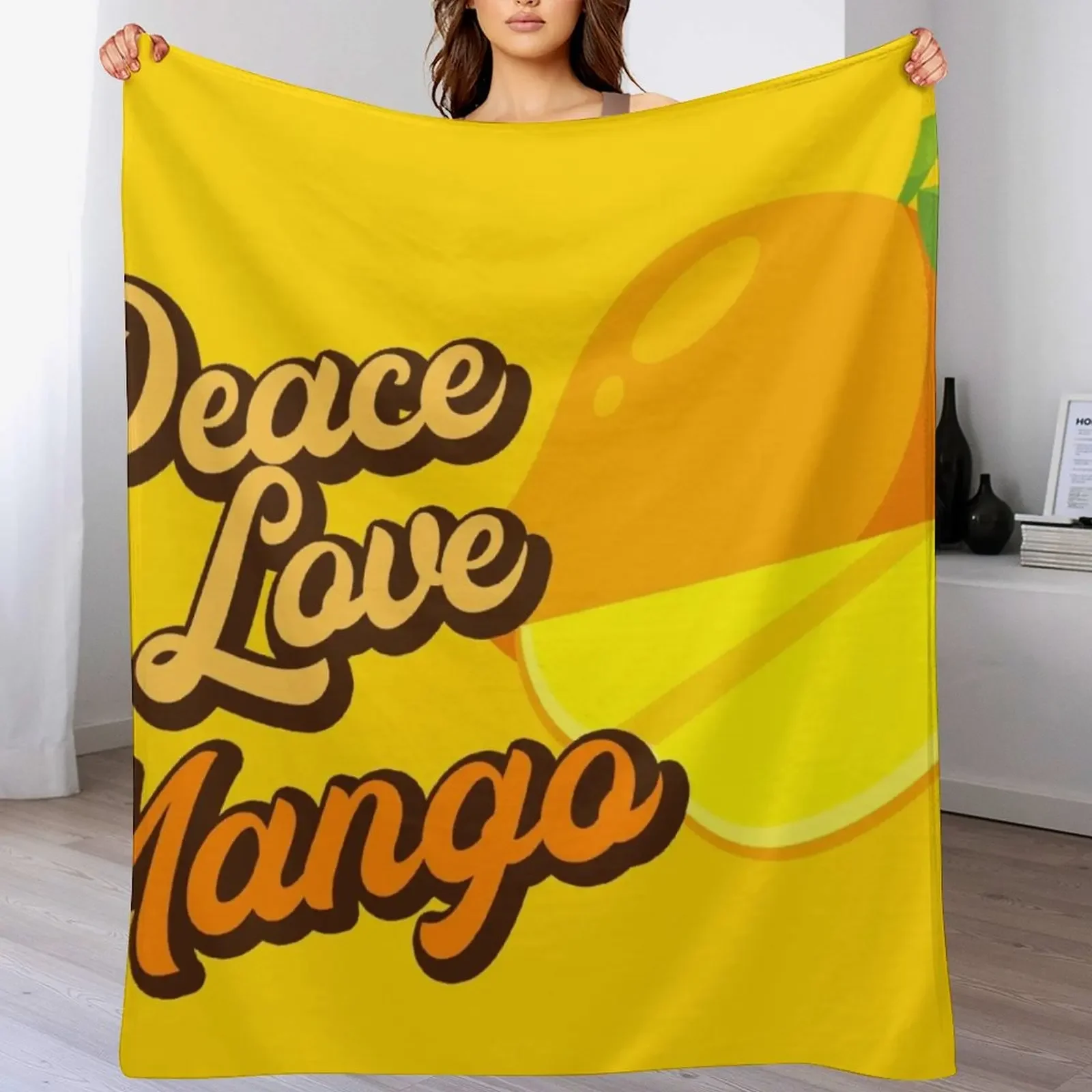 

Peace Love Mango. Throw Blanket Warm Napping Blanket for Office Couch Bed