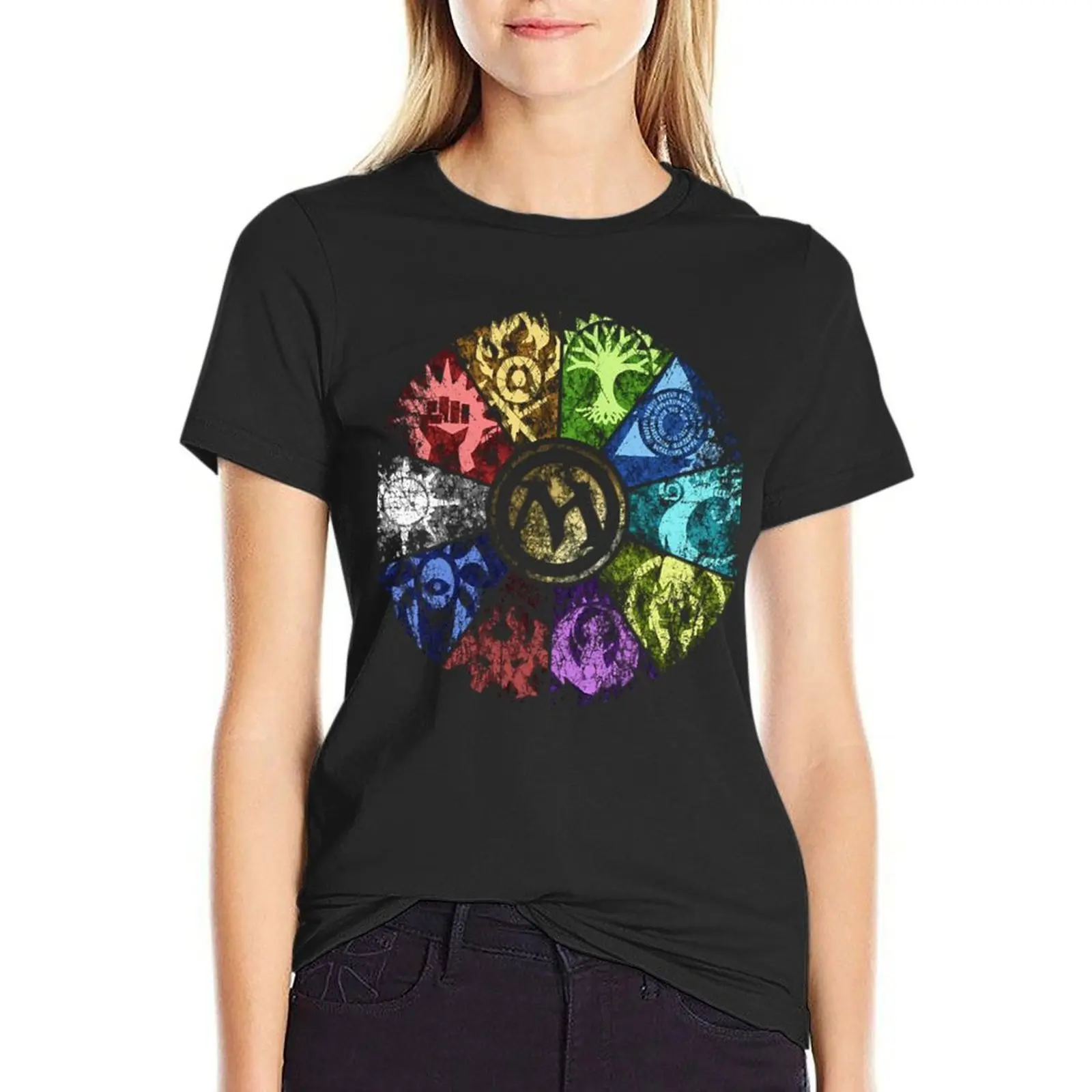 

MTG Faded Guild Wheel T-shirt funny lady clothes t shirt Women