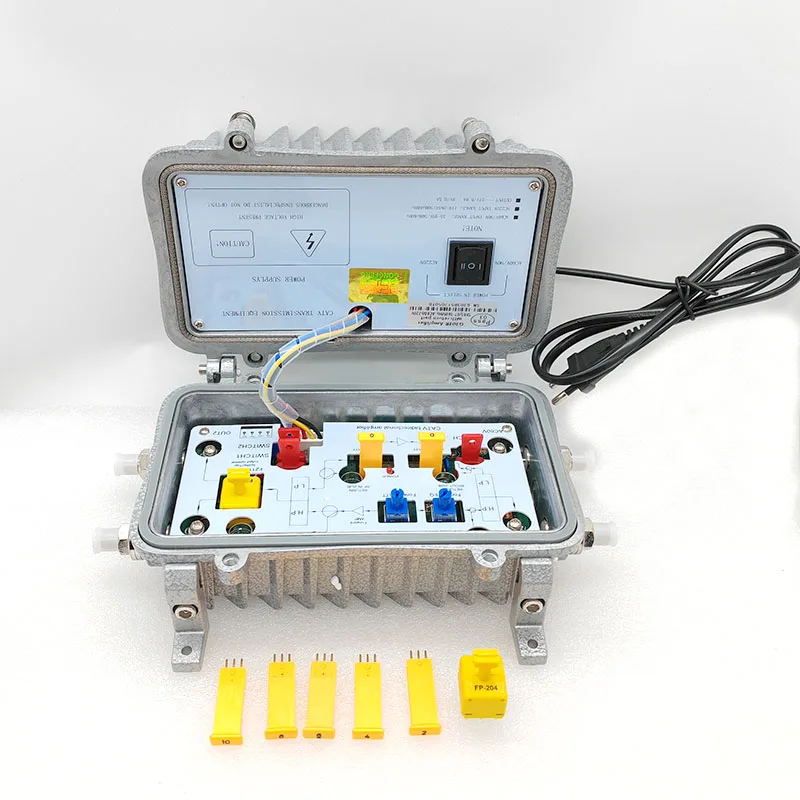 Amplificador profissional ftth catv bidirecional 30db, amplificador rf de alto ganho, 60v/220v ip67, à prova d'água, preço de fábrica, atacado