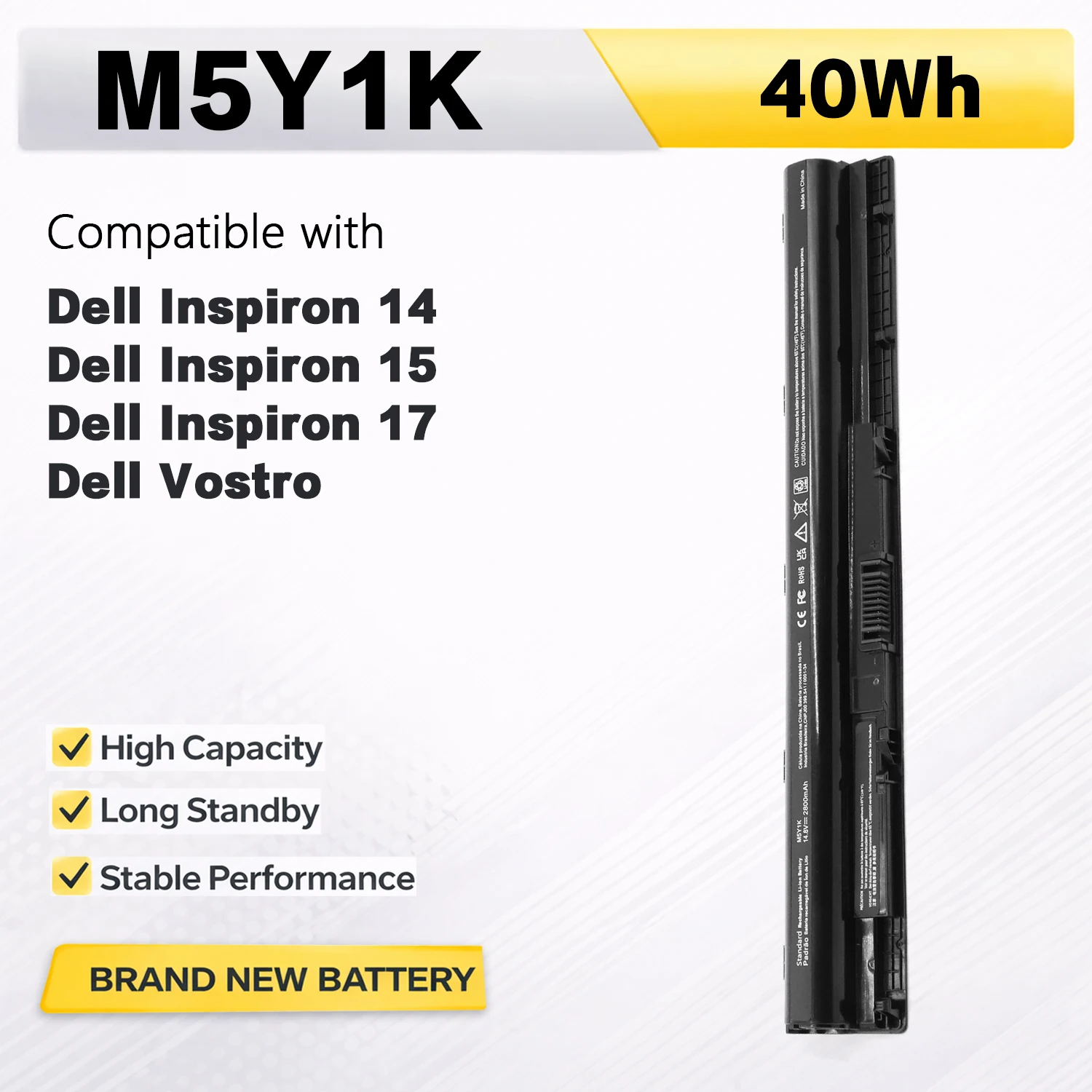 PowerHub M5Y1K Battery For Dell Inspiron 14 15 17 5000 3000 Series 5559 3451 3558 3567 5755 5756 5458 GXVJ3 453-BBBQ HD4J0