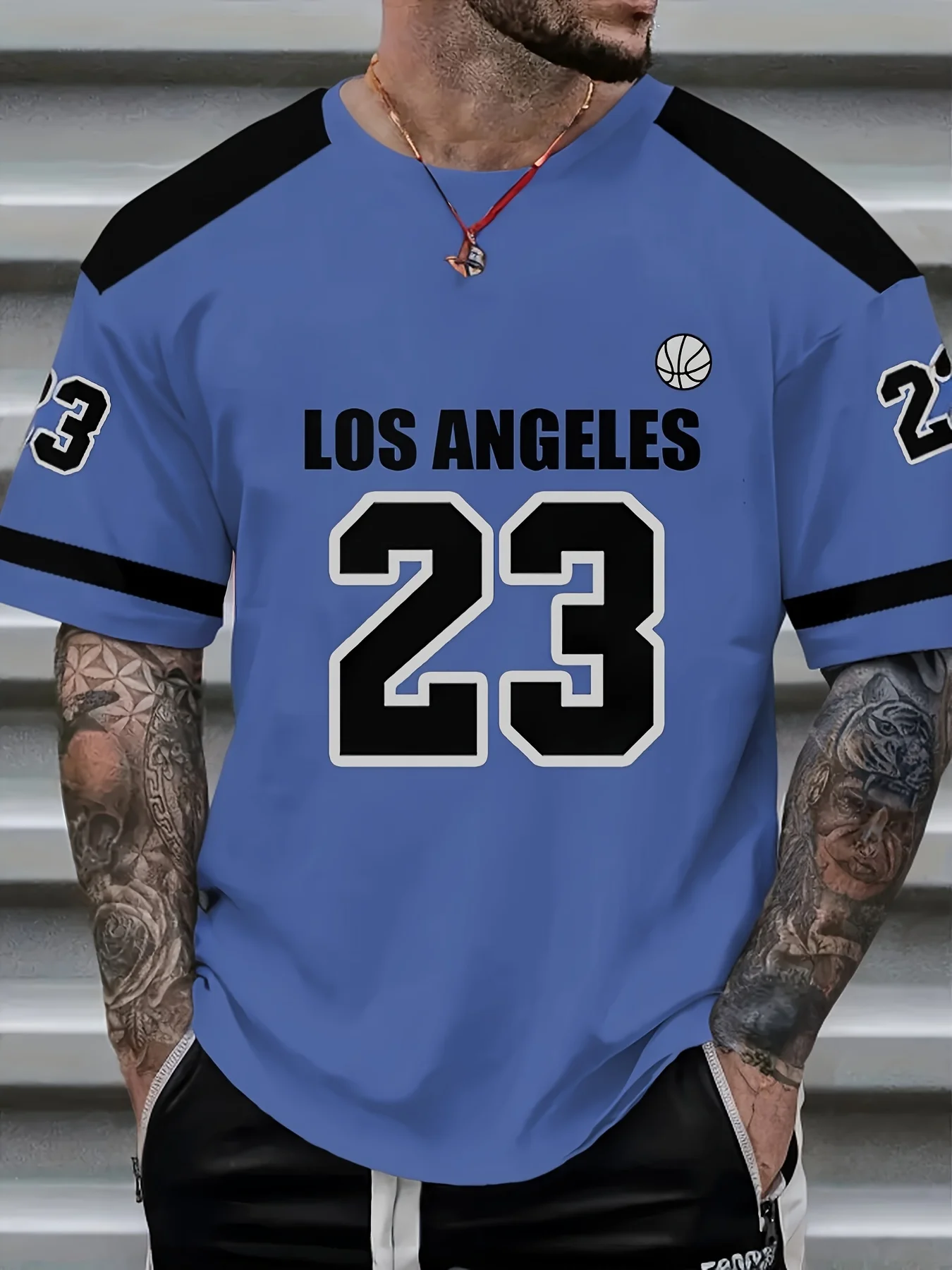 Number23 Los Angeles Print Mens T-Shirt Man Short Sleeves Sportwear Football T-Shirt Vintage Oversize 5 colors Tees Men Clothes