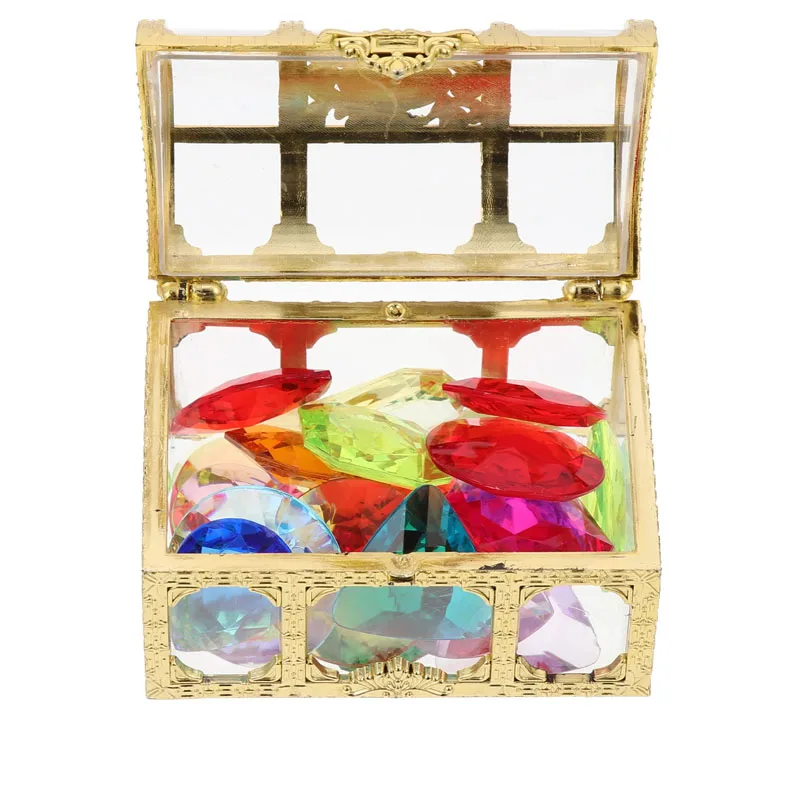 Novelty Pirate Treasure Chest Box For Kids Diamond Gems Stones Toys Birthday Gift Party Favors Juguetes Divertidos