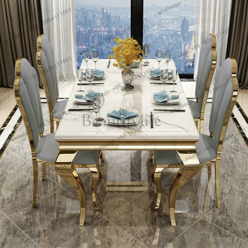 Factory Direct Sales Gold Legs Luxury Dining Tables White Unique Party Living Room Kitchen Tables Design Modern Mesas De Comedor