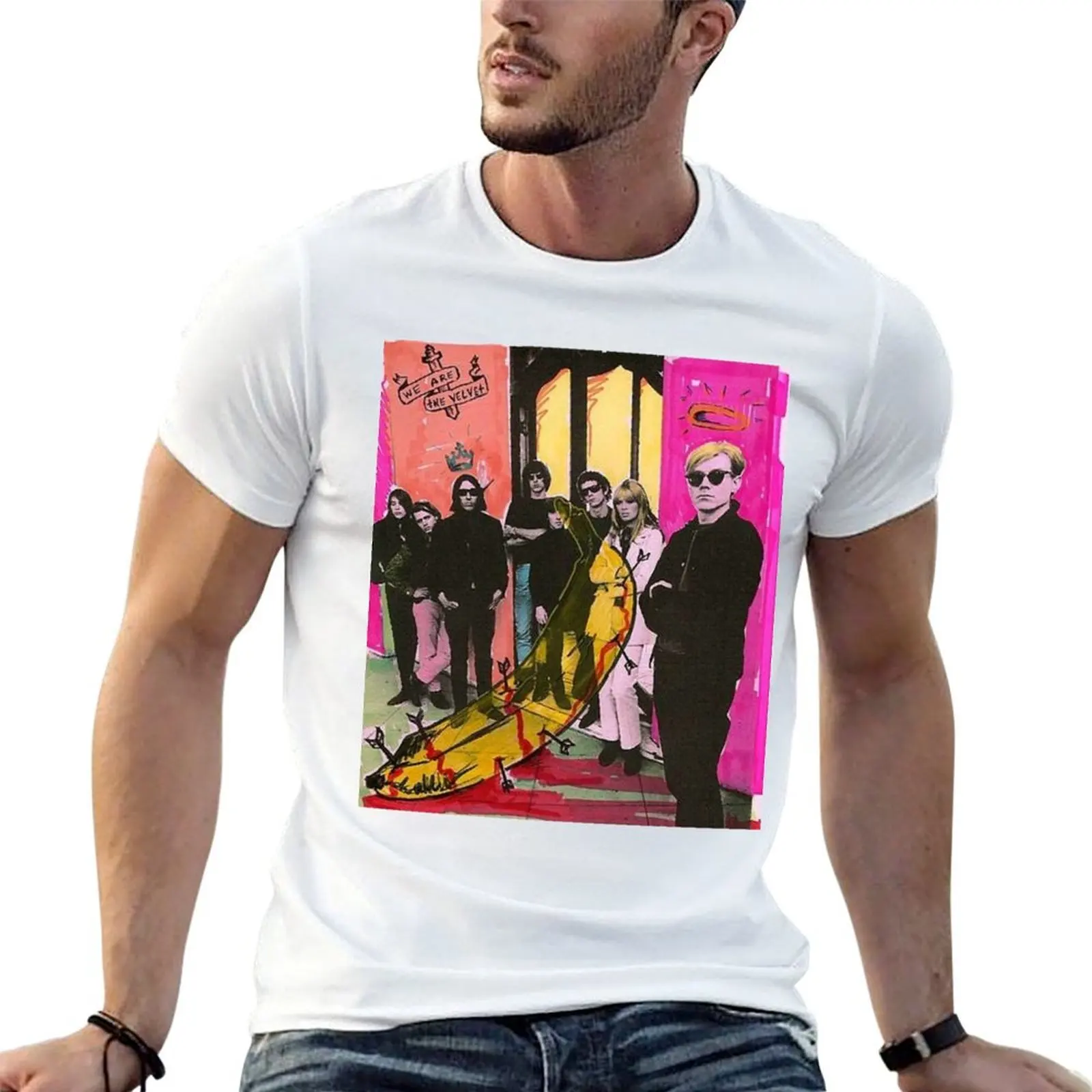 

Andy Warhol and the Velvet Underground T-Shirt man tshirt black cotton t-shirt plain for man package T-Shirt