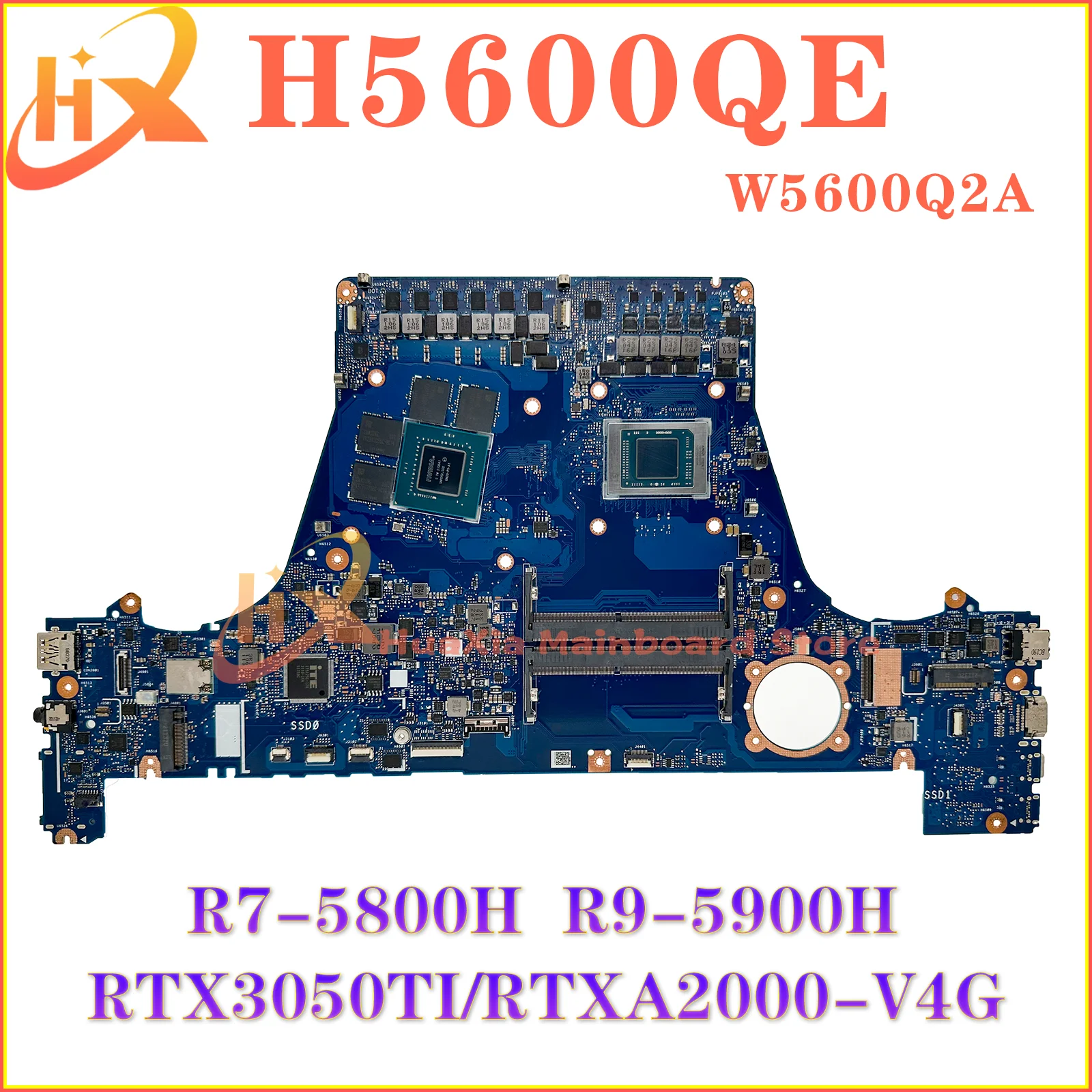 KEFU H5600Q Mainboard For ASUS H5600QE J5600QE W5600Q2A J5600Q2A Laptop Motherboard R7-5800H R9-5900H RTX3050Ti RTX-A2000