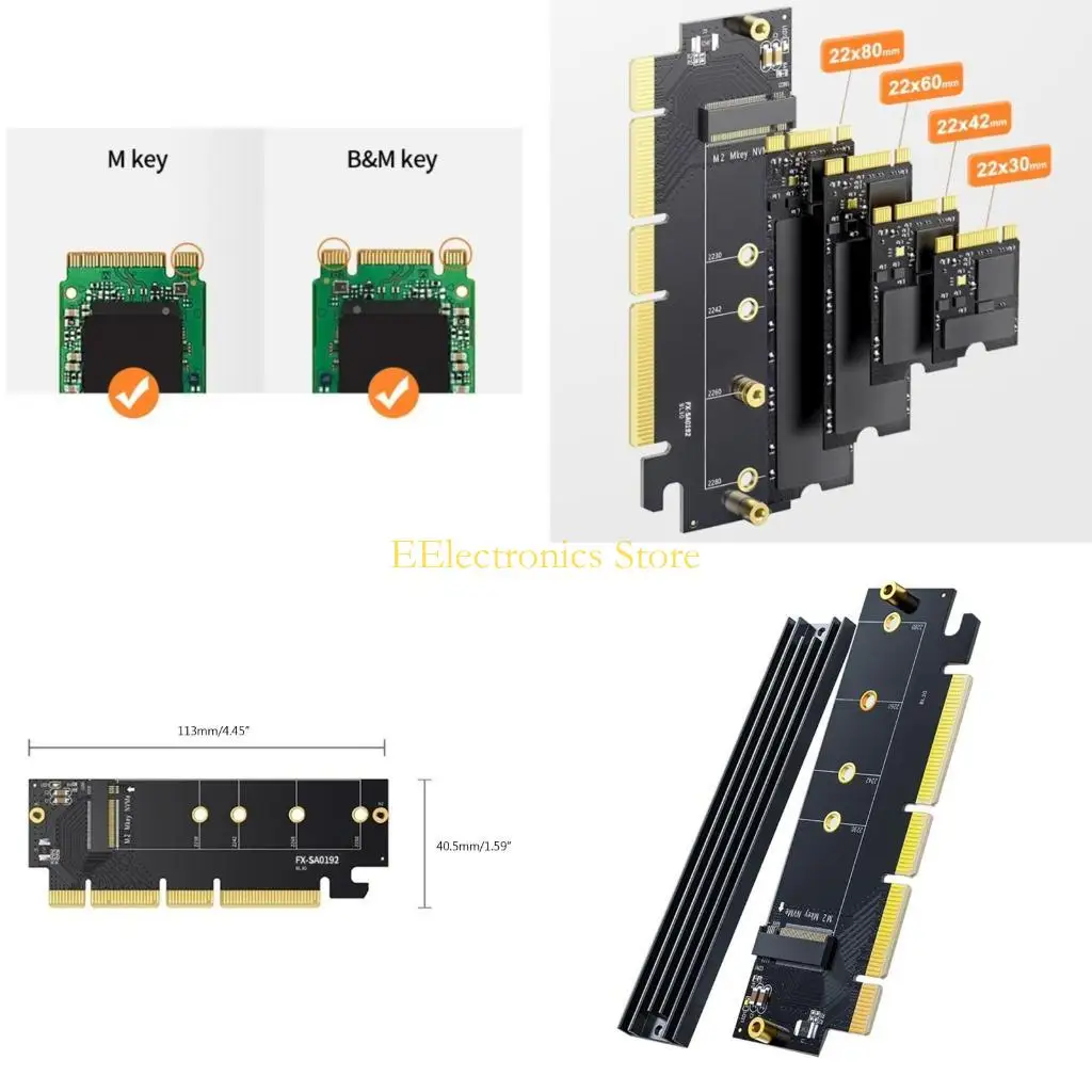 

B03C для M.2 NVME для PCIE x16 Card Card 64 Гбит / с. Поддержка 2230 2242 2260 2280 S