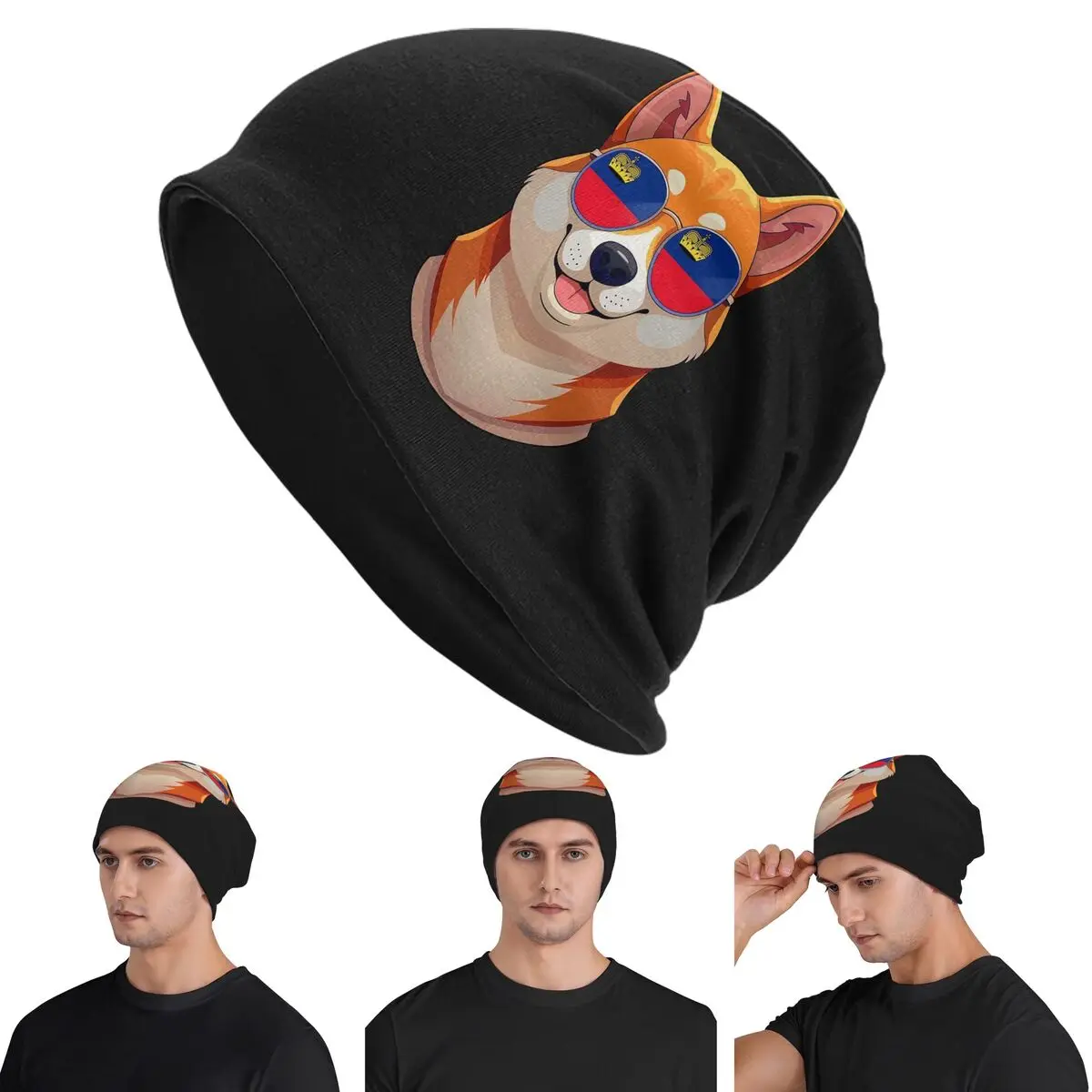 

Винтажные патриотические шапки с флагом Шиба-ину Liechtensteiner, шапки с черепами, теплая осенне-зимняя уличная шапка, вязаные шапки для взрослых