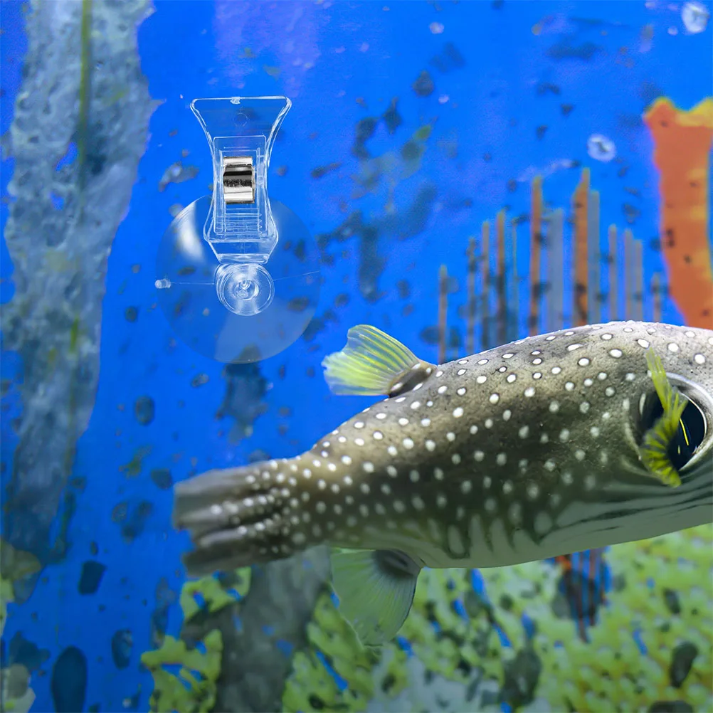 

6pcs Fish Tank Suction Cup Clip Aquarium Supplies Clips Tools Feeding Equipment Adjustable Angle Seaweed Holder Safe Reliable