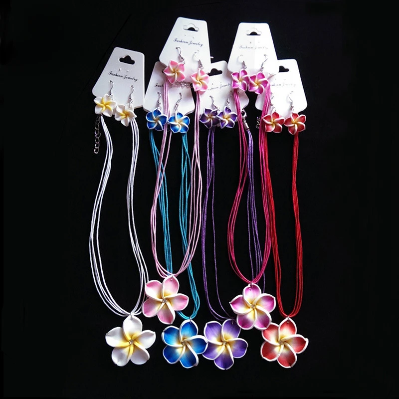 Polynesia Hawaiian Plumeria Dangle Earrings Handmade Soft Polymer Statement Drop Ear Rings Jewelry 2024 Flower Earring for Women