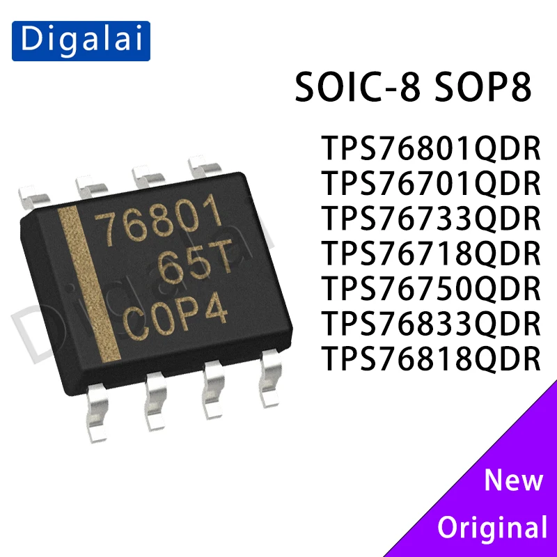 

TPS76801/76701/76733/76718/76750/76833/76818QDR LDO Voltage Regulator IC Chip SOIC-8 Package 1A Curre