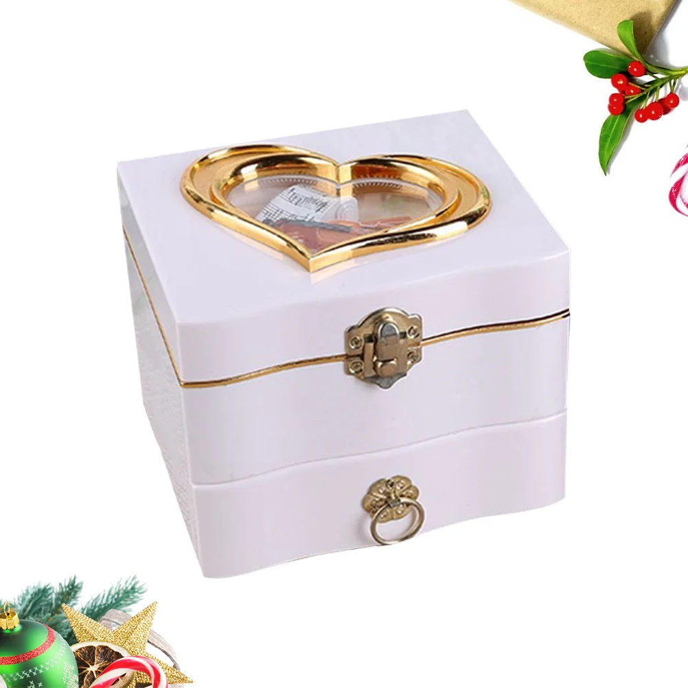 White Creative Music Jewelry Storage Box Dancing Girl Musical Case Container Bedroom Drawer Living Room Creative Jewelry Box