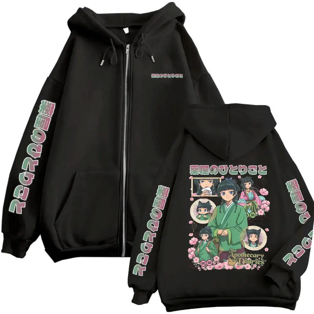 

Anime The Apothecary Diaries Maomao Zipper Hoodie Men Women Oversized Zip Up Jacket Coat Unisex Vintage Casual Zip Up Sweatshirt