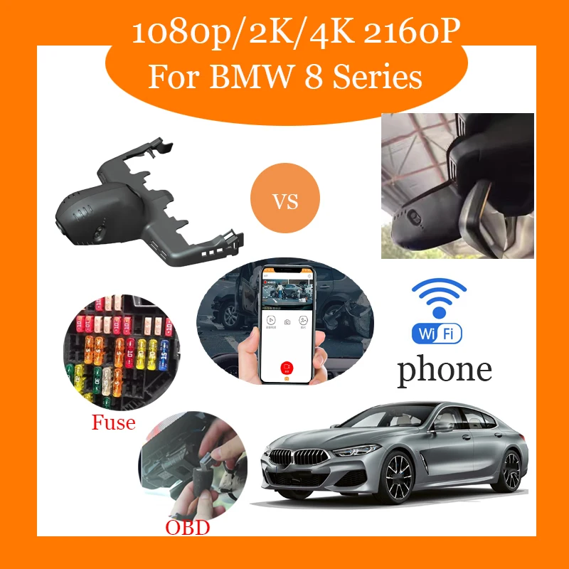 

Car Road Record WiFi DVR Driving Video Recorder Dash Camera For BMW 8 Series High configuration 2019~2020 Night Vision CCD