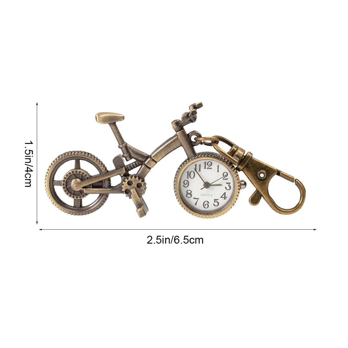 

Retro Bicycle Keychain Pocket Watch Alloy Craft Hanging Pendant Decorative Clock For Gift Vintage Style Accessory