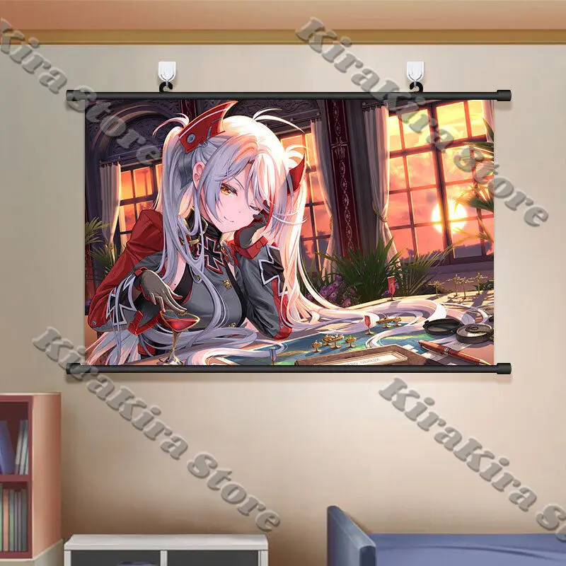 Azur Lane تأثيري ملصق ديكور جدار التمرير KMS Prinz Eugen أنيمي Playbill تزين خلفية الكرتون خلفية اللوحات الزخرفية