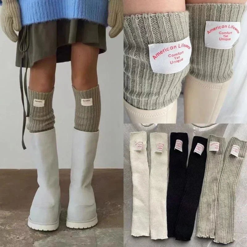 2 In 1 Korean Over-knee Leg Warmers Sleeves WOMEN Arm Covers Japanese Leggings Wool Thigh Socks Punk Multi-functional Gloves