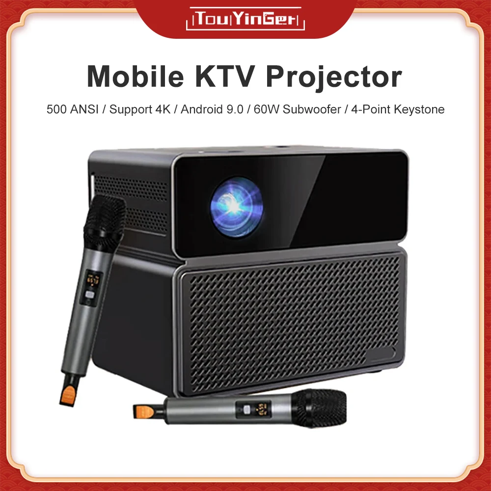 

Everycom Touyinger E900 Home Theater Mobile KTV Projector 1080P Full HD WIFI Android Beamer With Microphone Tv Smart Home