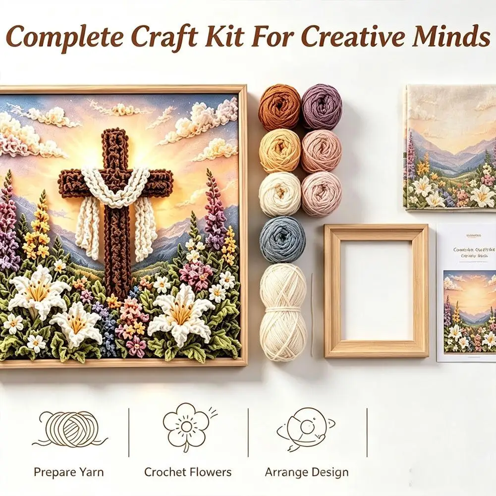 Religious 3D Fabric Poke Art DIY Kit For Adults Christian Home Decor Faith Gift Vintage Craft Set With Pre Cut Squares