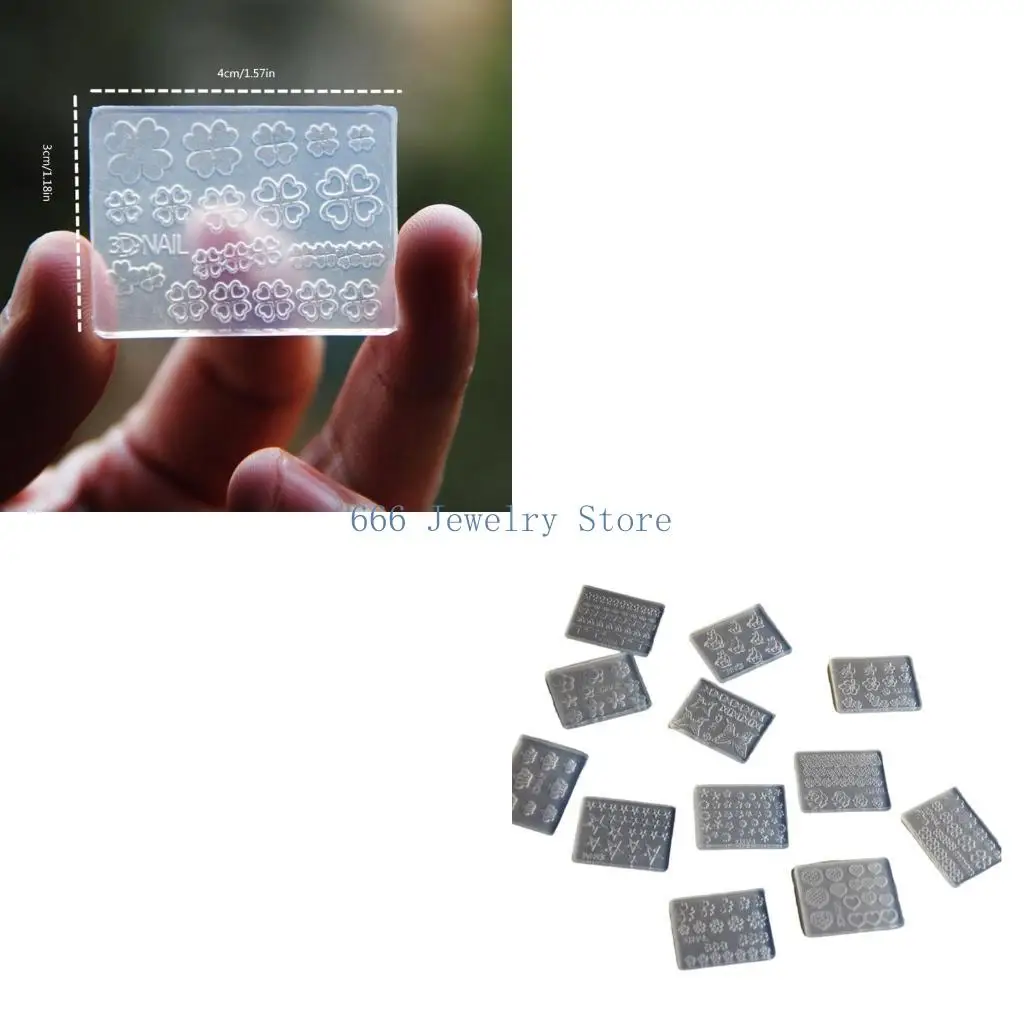 

F2TD набор из 12 силиконовых форм для дизайна ногтей, формы для рукоделия из смолы, подходящие для листьев, форм растений, формы