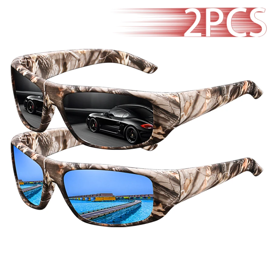 

2 PCS Fashion Vintage Classic Pattern Driving Fishing Sports Sunglasses Unisex Running Mountaineering Sun Glasses UV400 Eyewear