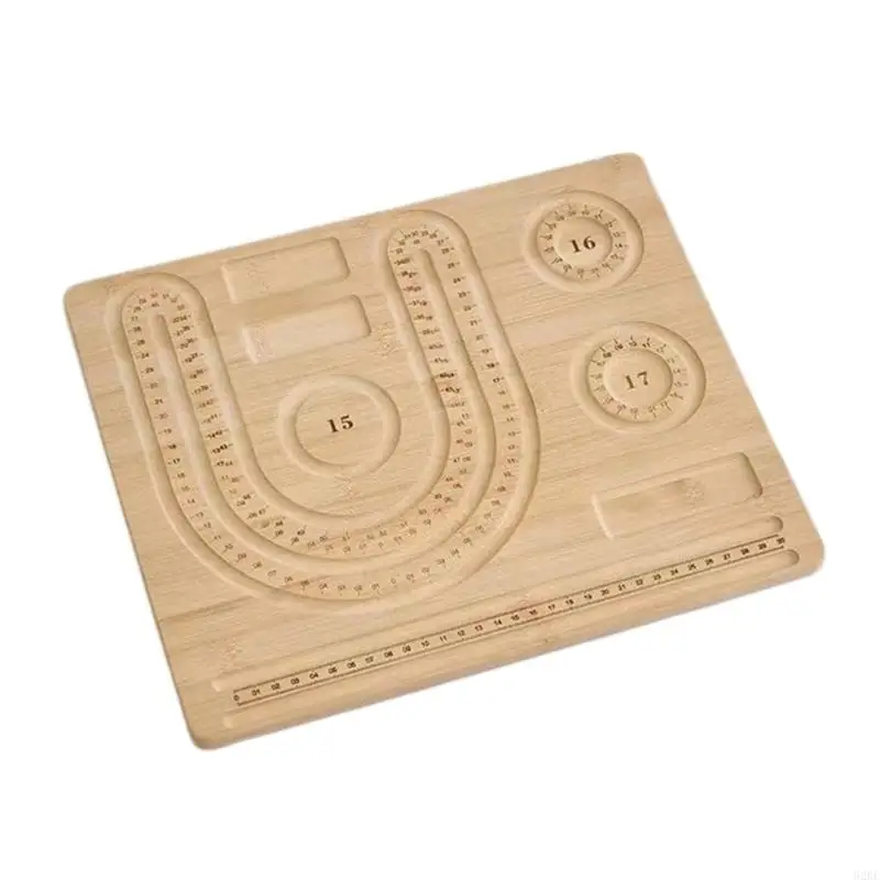 U-förmiges Armband-Design-Board, Perlenbrett, Matten, Halskette, Perlen, Schmuck-Organizer, Schmuckherstellung, Tablett, Werkzeug, Massivholz – Detail 3