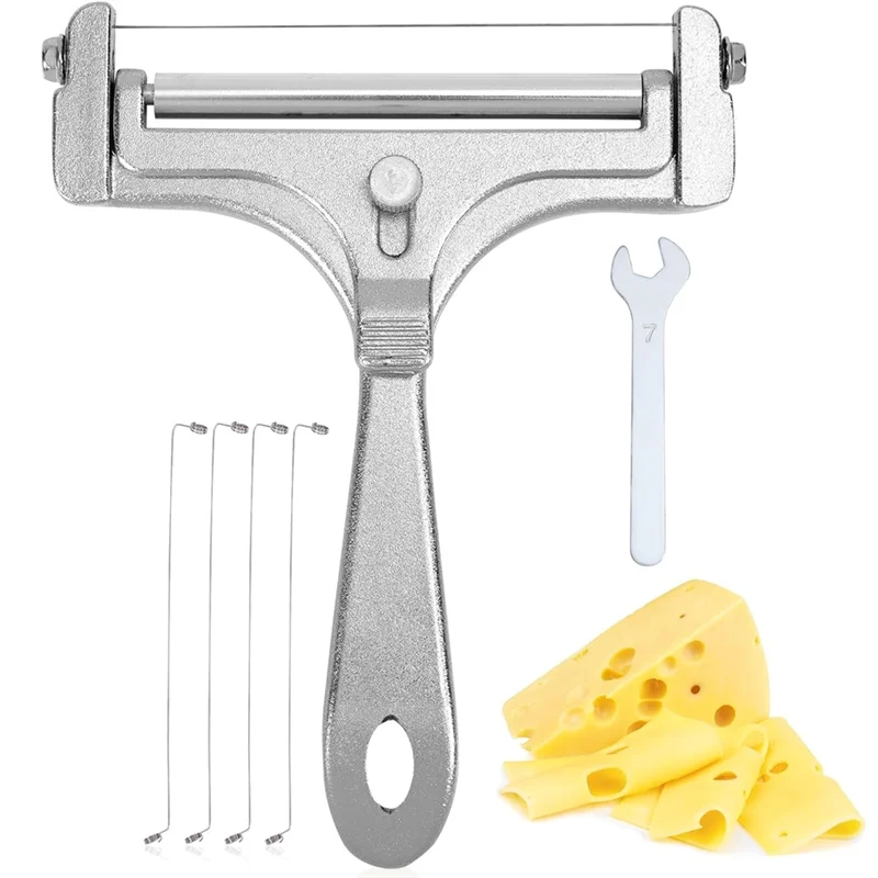 

Kitchen Tools 6Pcs Cheese Slicer Kit, Wrench Comfortable Handle Wire Replacement For Block Butter Adjustable Slicing