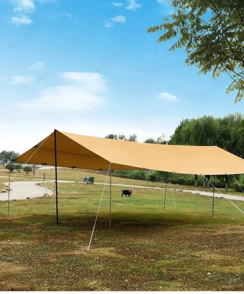6*8m Large Canopy Waterproof Oxford Silver Coated Outdoor Camping Awning Sunshelter Tarp More Hanging Points New